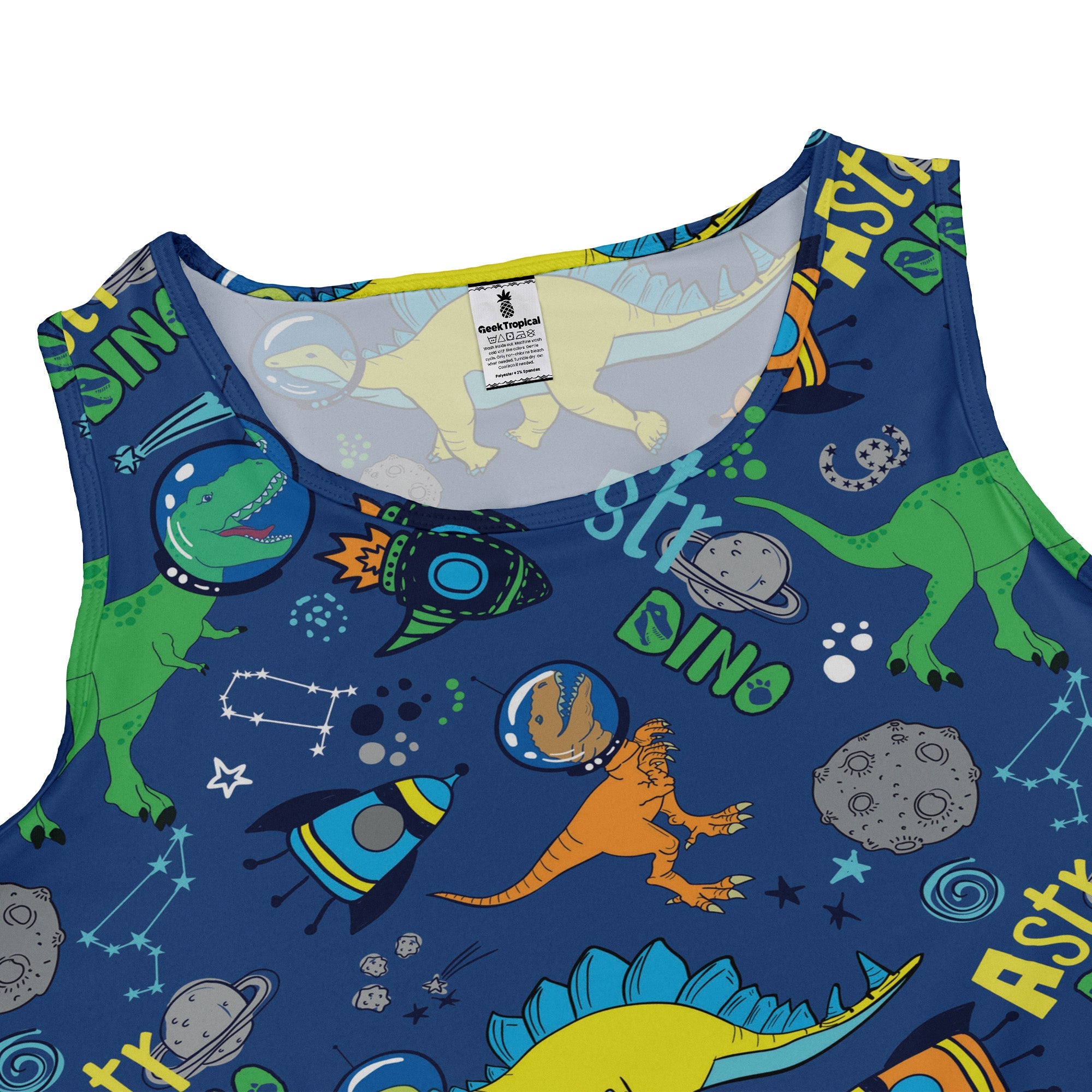 Astro Dino Dinosaur Outer Space Blue Dress Geek Nerd dinosaur print lx - C Maximalist Patterns