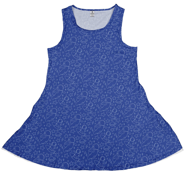 Astro Space Explorer Dress Geek Nerd Design by Julie Kitzes lx - C outer space & astronaut print