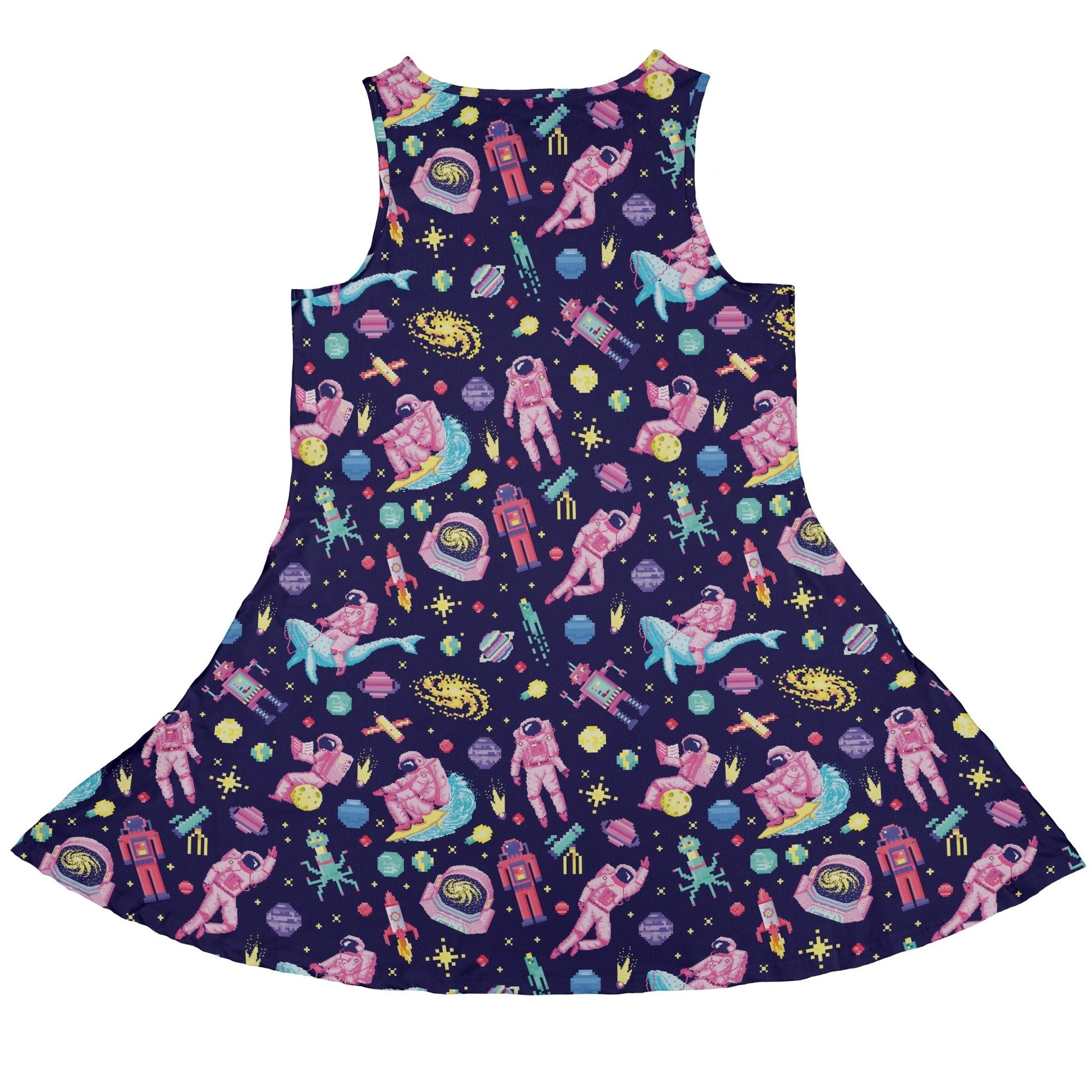 Astronaut Pixels Outer Space Purple Blue Dress Geek Nerd Animal Patterns lx - C Maximalist Patterns