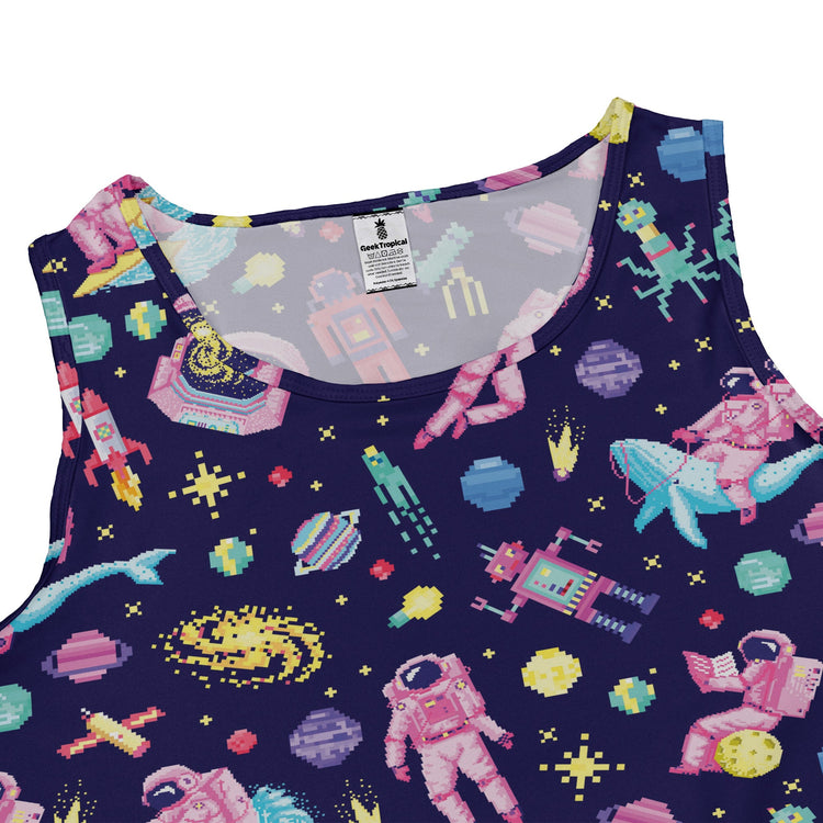 Astronaut Pixels Outer Space Purple Blue Dress Geek Nerd Animal Patterns lx - C Maximalist Patterns