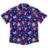 Astronaut Pixels Outer Space Purple Blue Button Up Shirt - adult sizing - Animal Patterns - Maximalist Patterns