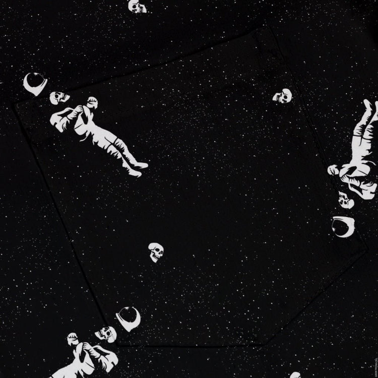 Astronaut Skeleton Button Up Shirt Geek Nerd 0925 adult sizing All Adult Button Up Shirts