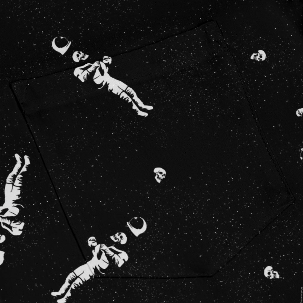 Astronaut Skeleton Long Sleeve Button Up Shirt Geek Nerd 0925 adult sizing All Adult Button Up Shirts
