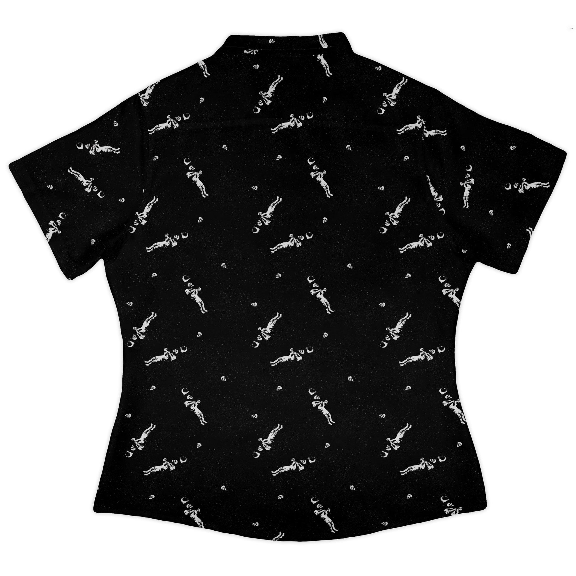Astronaut Skeleton Curvy Button Up Shirt Geek Nerd 0925 All Adult Button Up Shirts Design by Tobe Fonseca