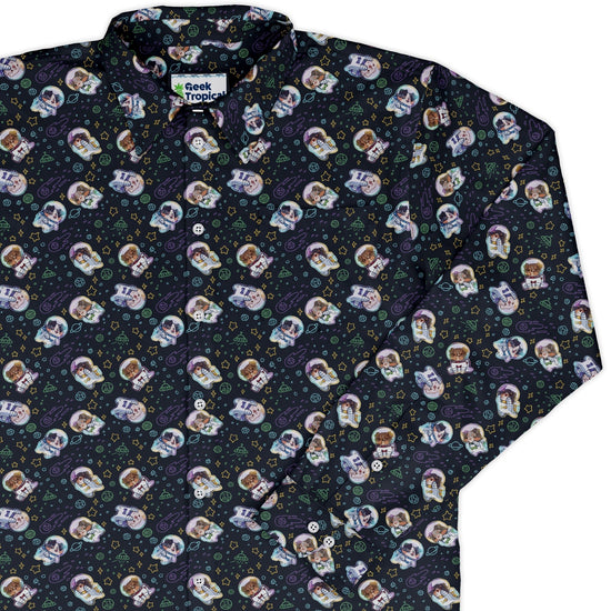 Aussie - Nauts Long Sleeve Button Up Shirt Geek Nerd adult sizing Design by Ardi Tong FLOW DESC WRITING