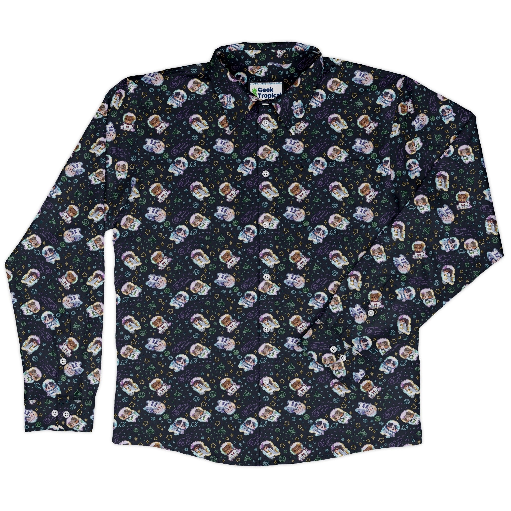 Aussie - Nauts Long Sleeve Button Up Shirt Geek Nerd adult sizing Design by Ardi Tong FLOW DESC WRITING