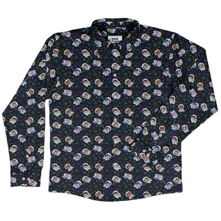 Aussie - Nauts Long Sleeve Button Up Shirt Geek Nerd adult sizing Design by Ardi Tong FLOW DESC WRITING