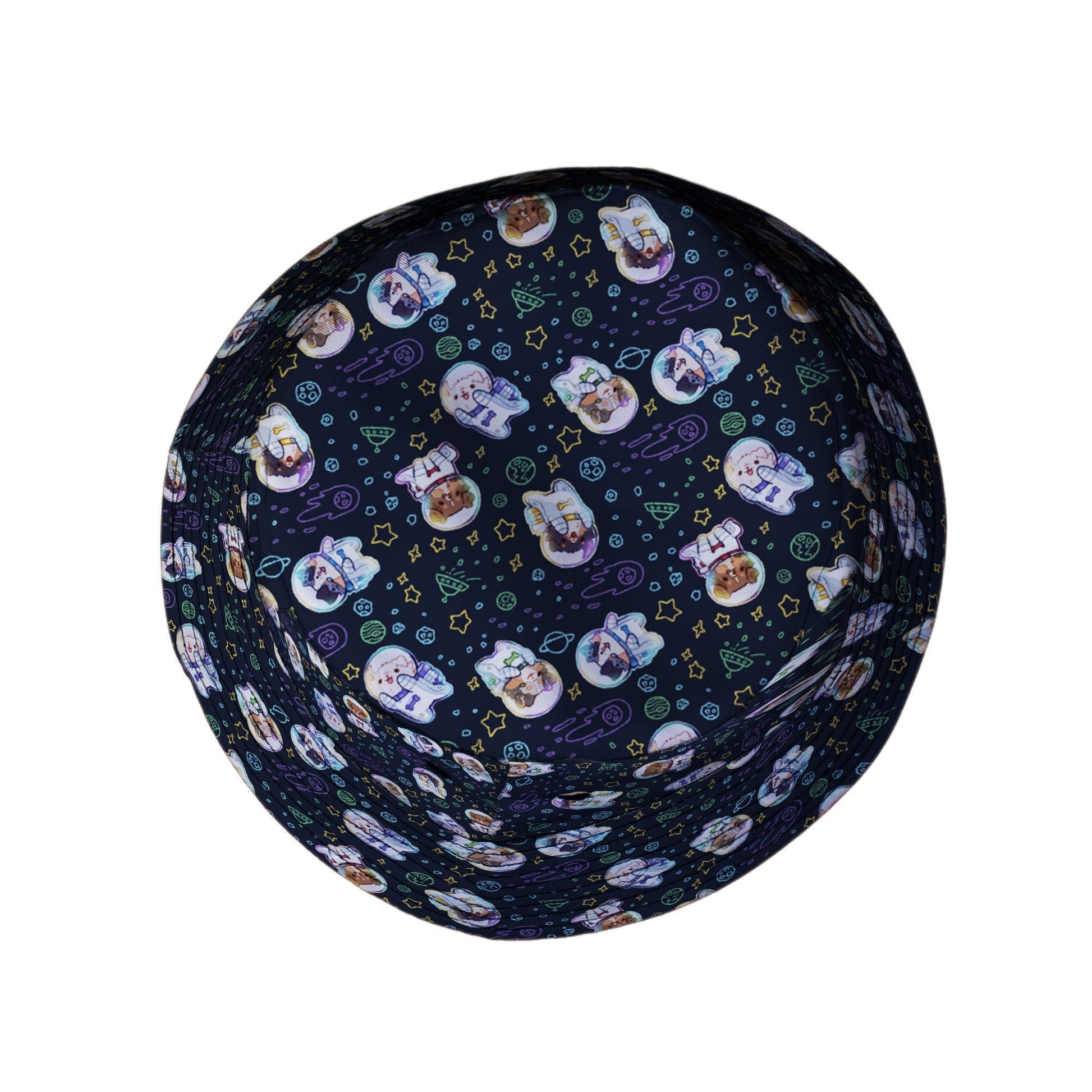Aussie - Nauts Bucket Hat Geek Nerd Design by Ardi Tong lx - B outer space & astronaut print