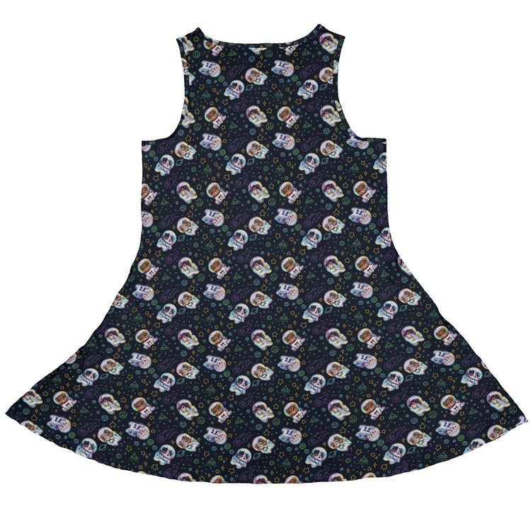 Aussie - Nauts Dress Geek Nerd Design by Ardi Tong lx - C outer space & astronaut print