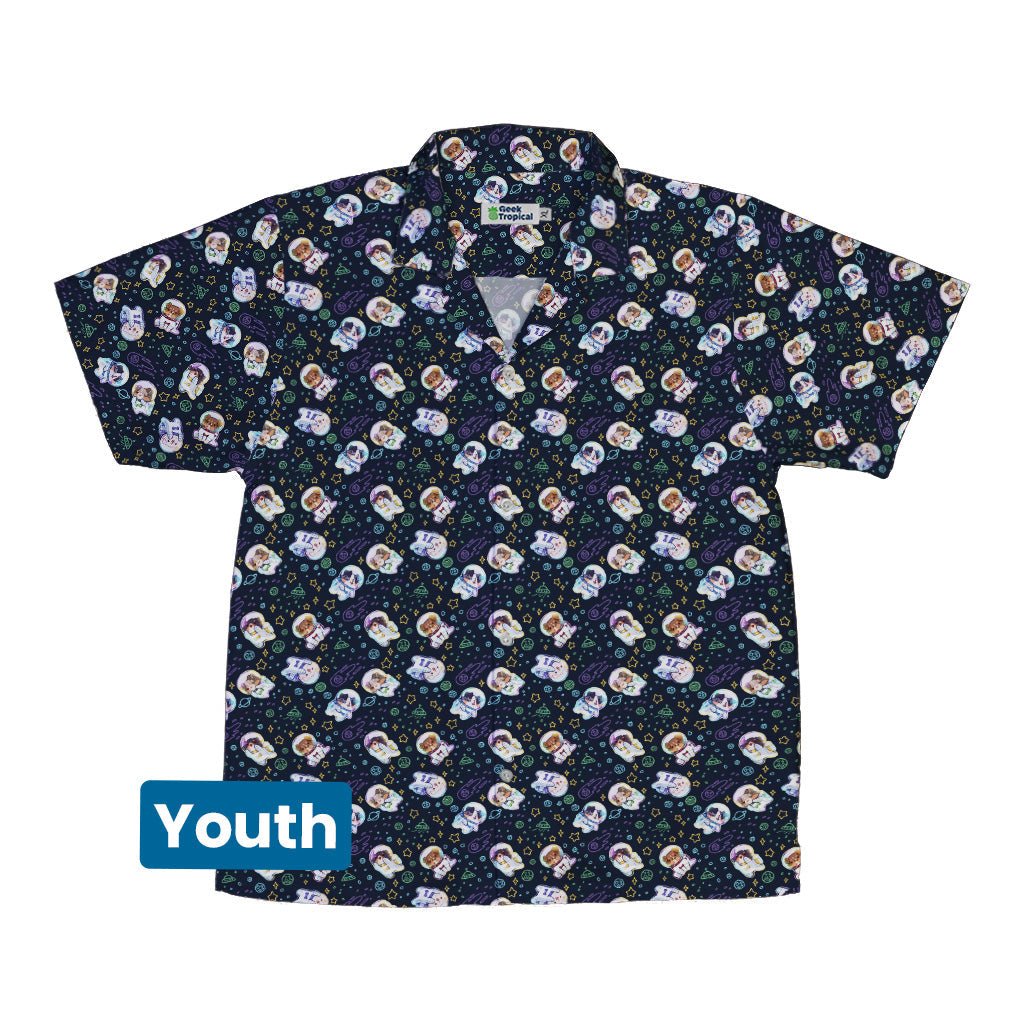 Aussie - Nauts Youth Hawaiian Shirt Geek Nerd Design by Ardi Tong outer space & astronaut print q225
