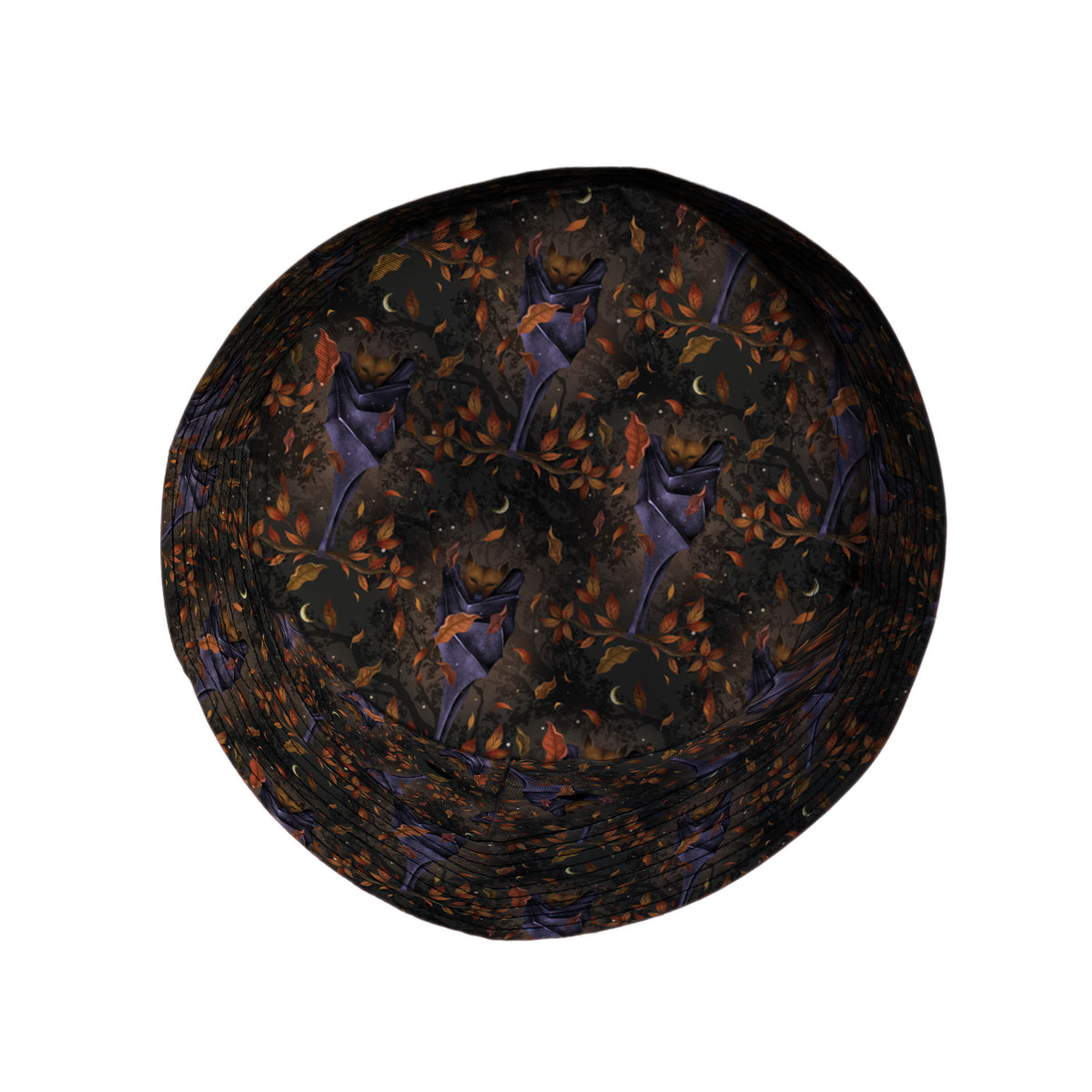 Autumn Bat Bucket Hat Top View
