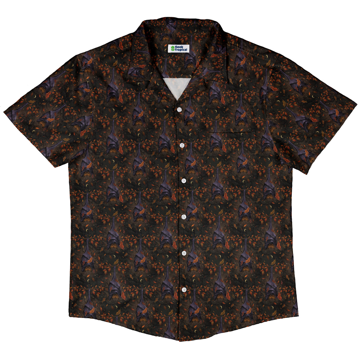 Autumn Bat Button Up Shirt Hawaiian Front