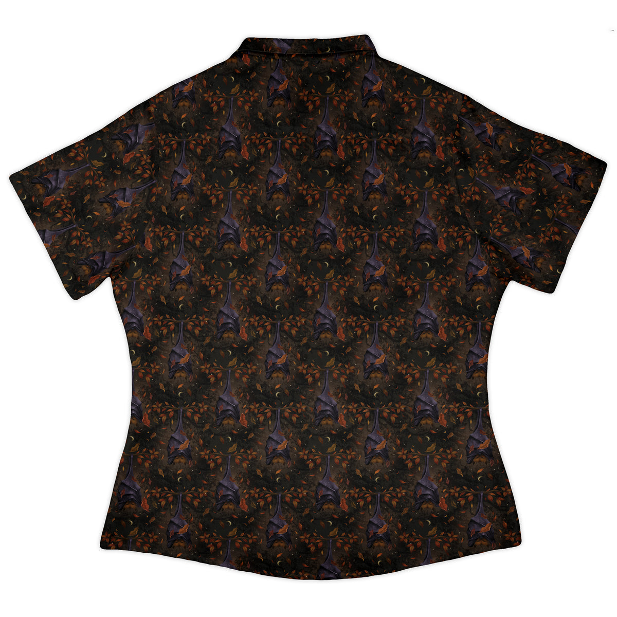 Autumn Bat Curvy Button Up Shirt womens back