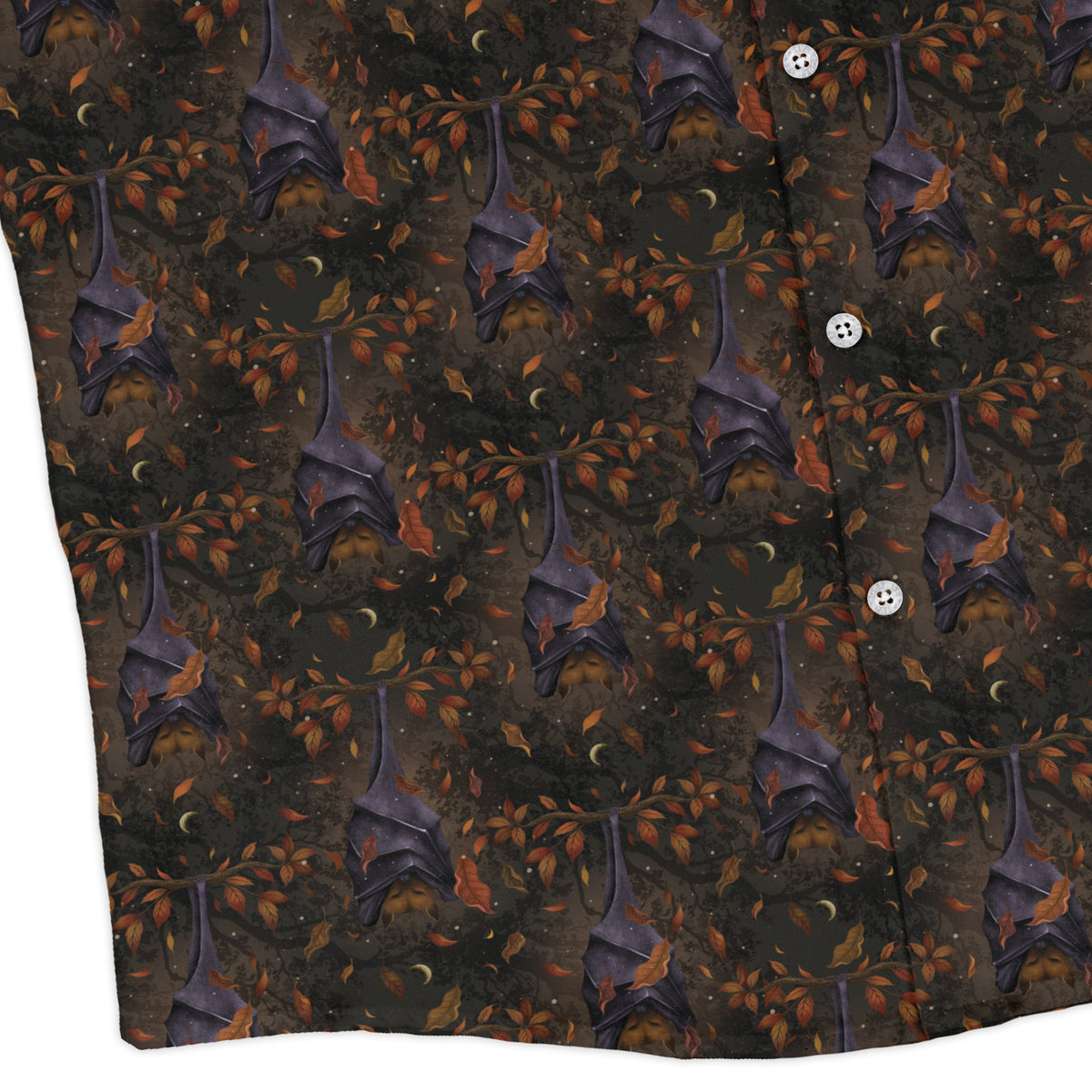 Autumn Bat Long Sleeve Button Up Shirt corner