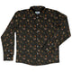 Episodic Autumn Mushrooms Space Long Sleeve Button Up Shirt Geek Nerd adult sizing Botany Print Design by Episodic