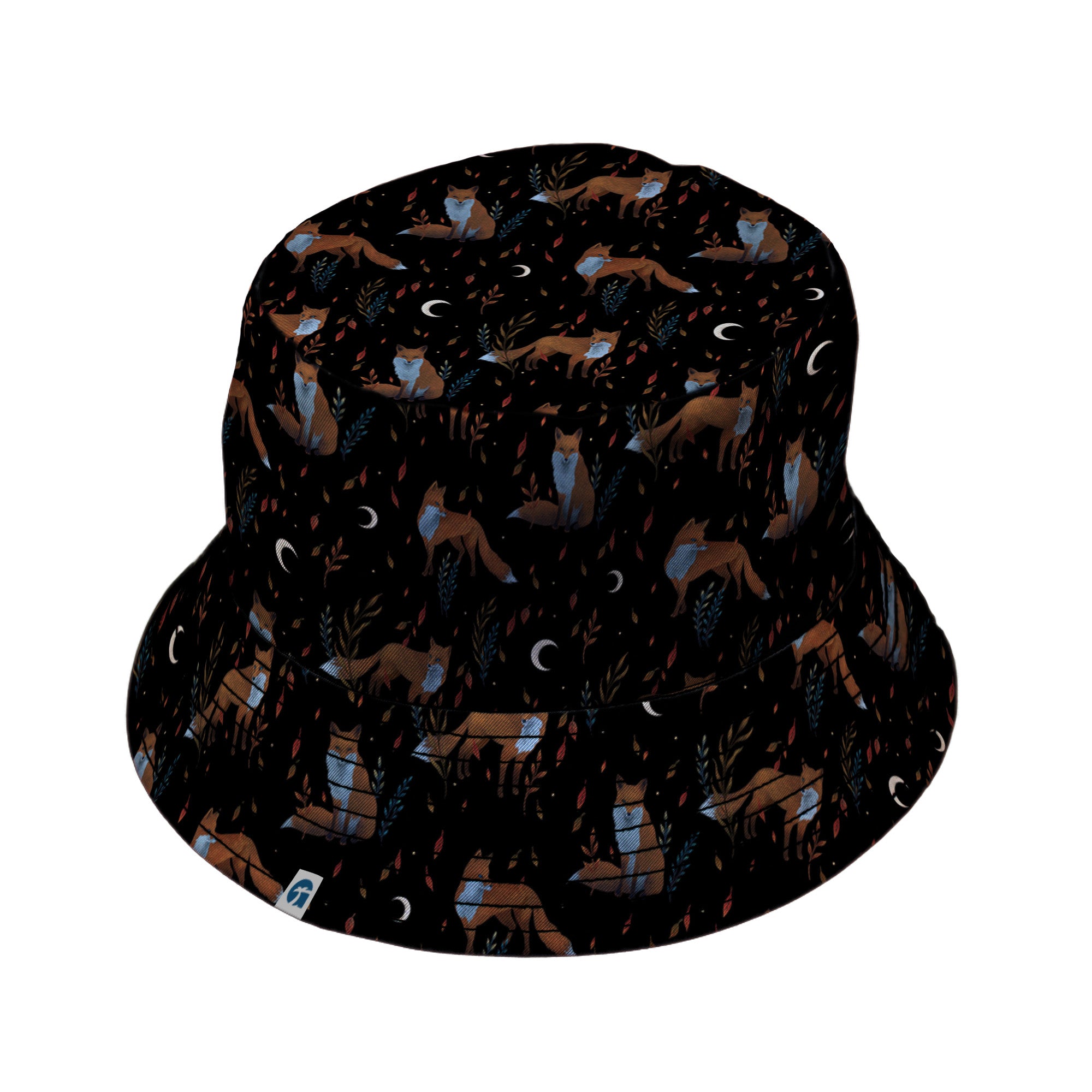 Autumn Fox Bucket Hat Black Stitching