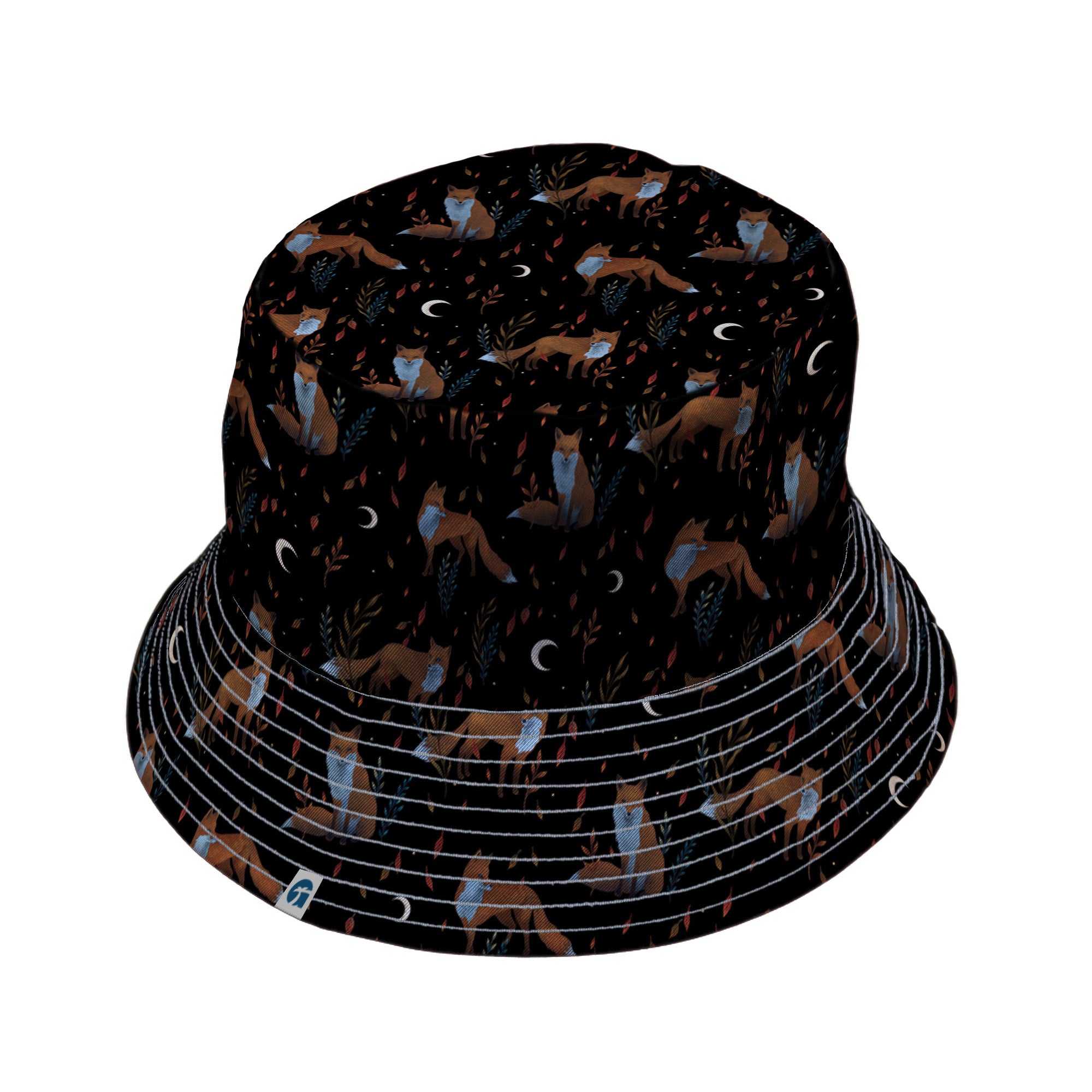 Autumn Fox Bucket Hat Gray Stitching