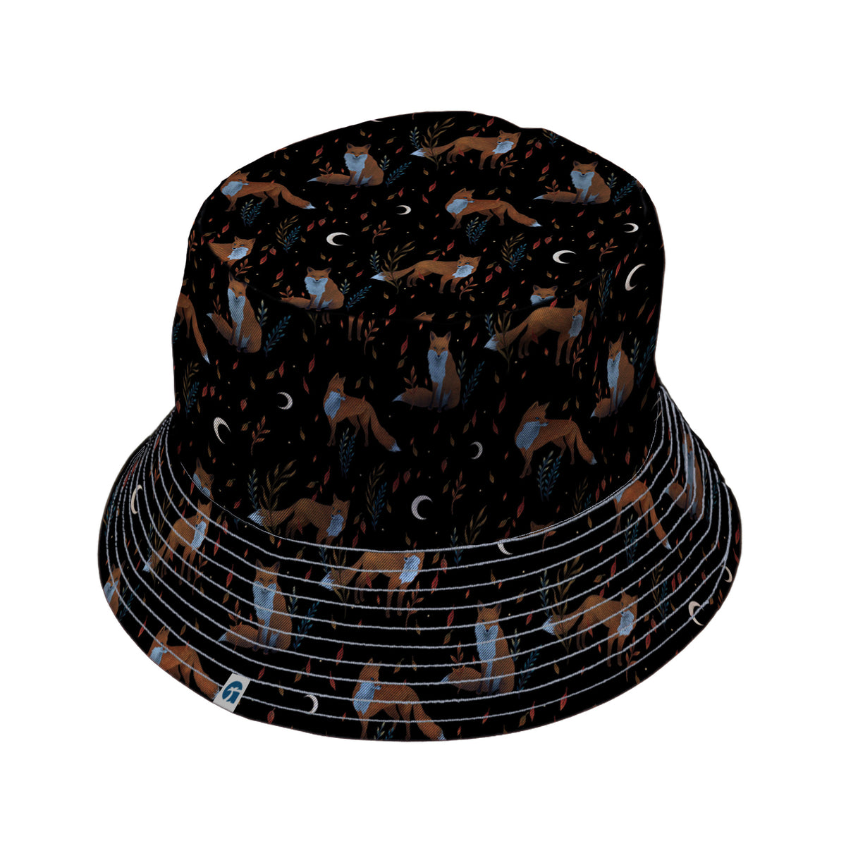 Autumn Fox Bucket Hat Gray Stitching