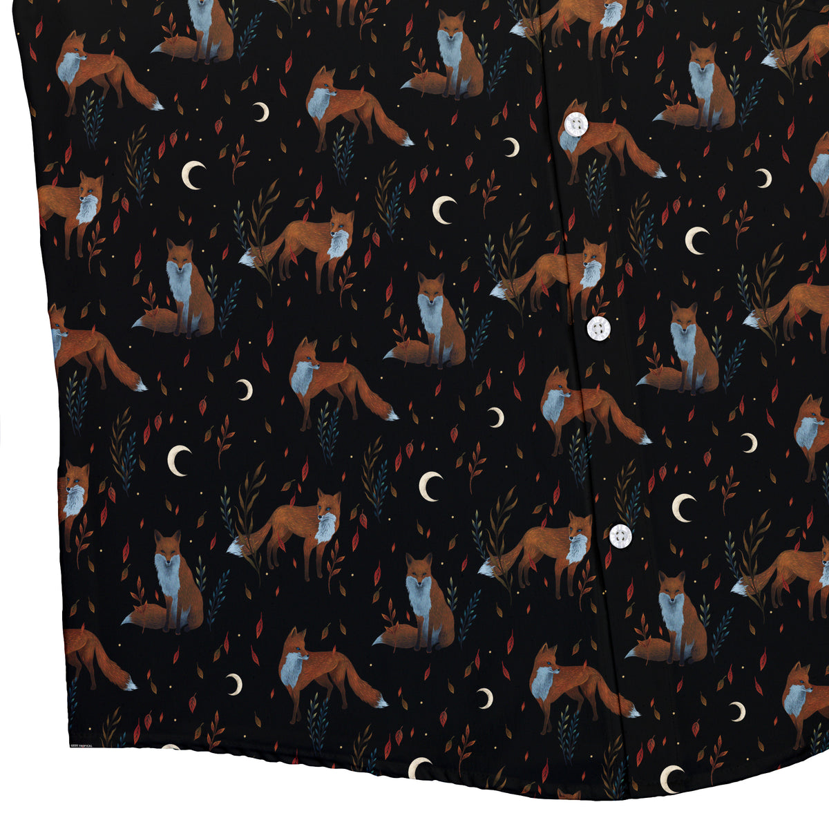 Autumn Fox Button Up Shirt Bottom Corner