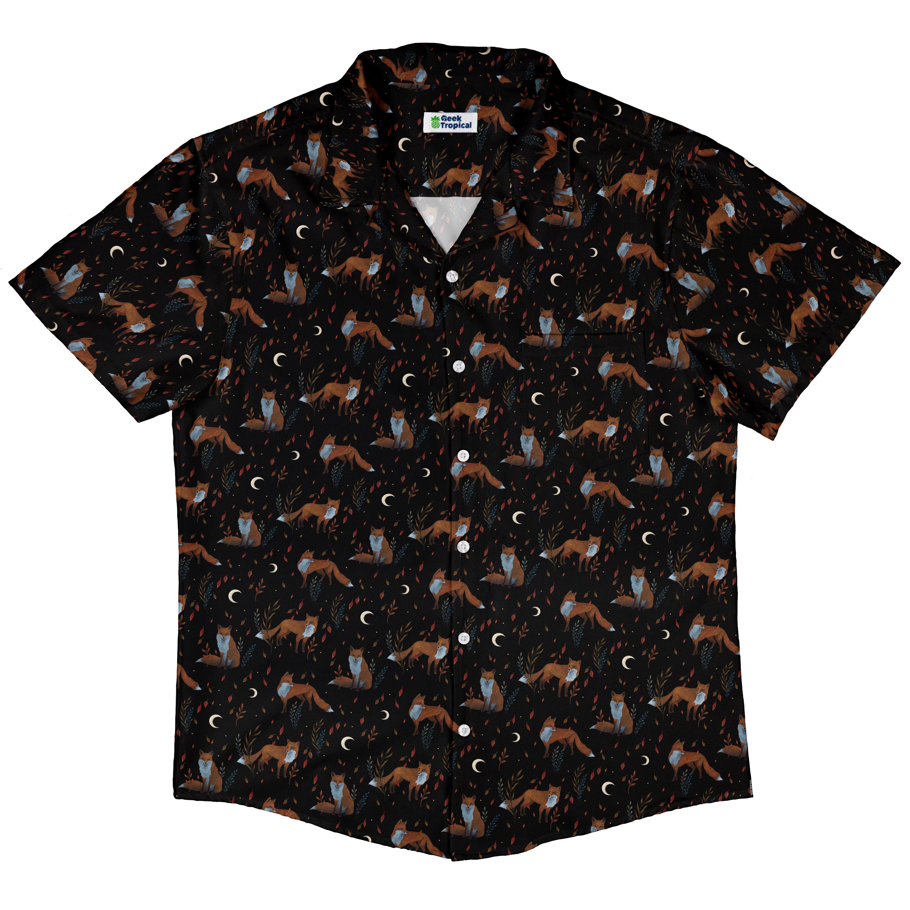 Autumn Fox Button Up Shirt Hawaiian Front