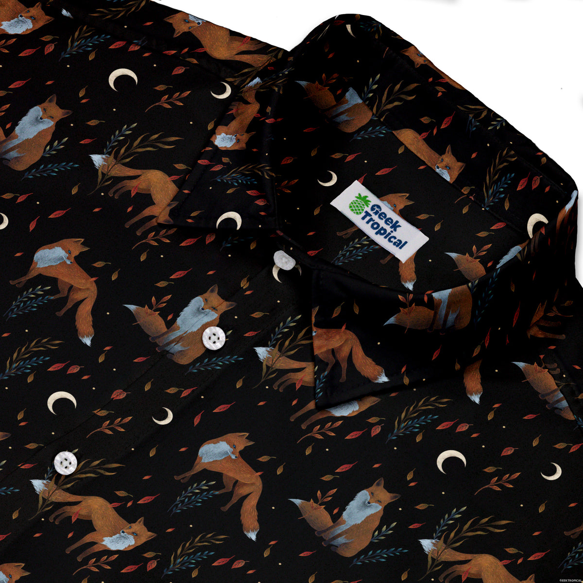 Autumn Fox Button Up Shirt Neck