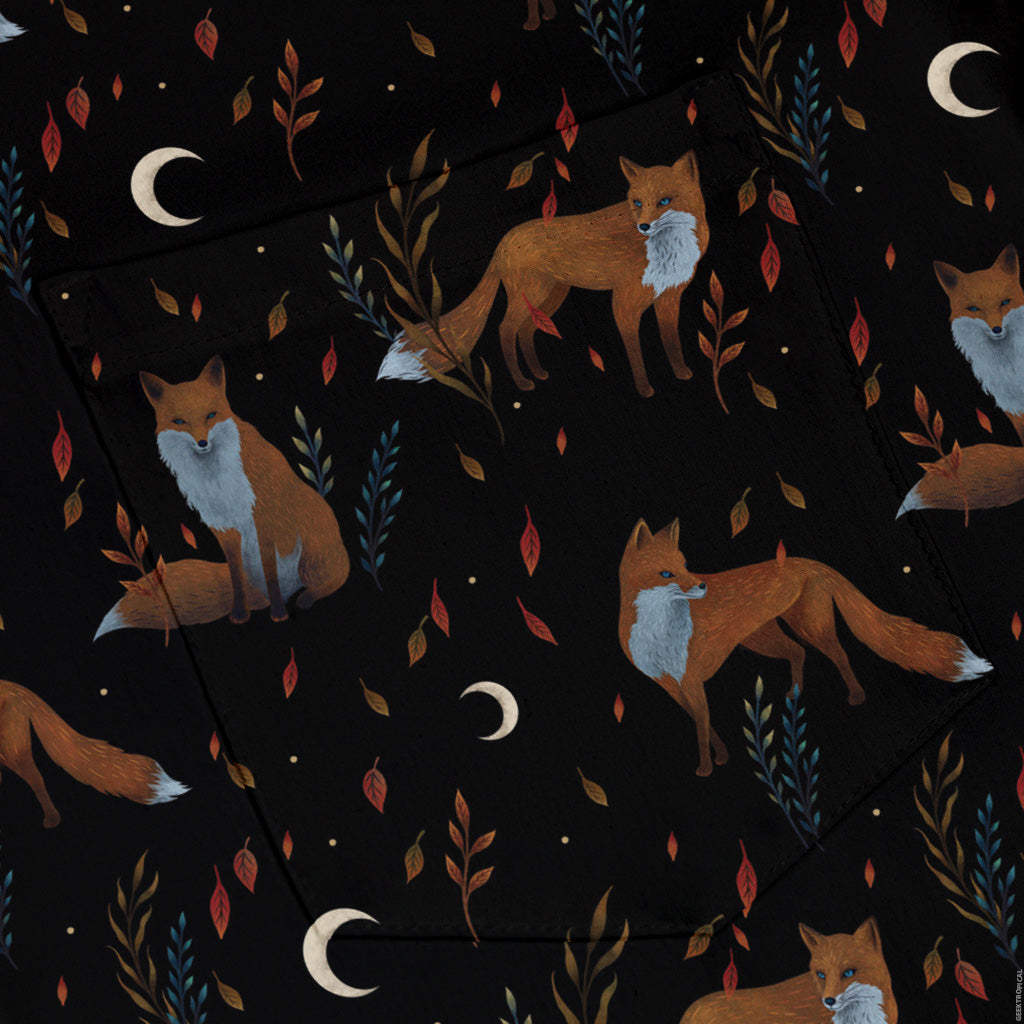Autumn Fox Button Up Shirt Pocket