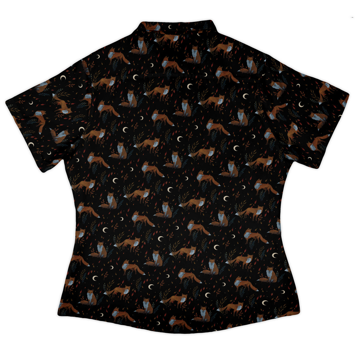 Autumn Fox Curvy Button Up Shirt womens back