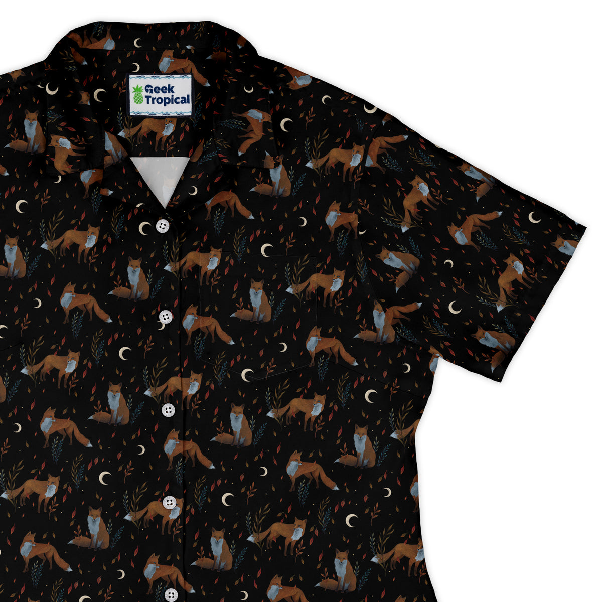 Autumn Fox Curvy Button Up Shirt womens top right