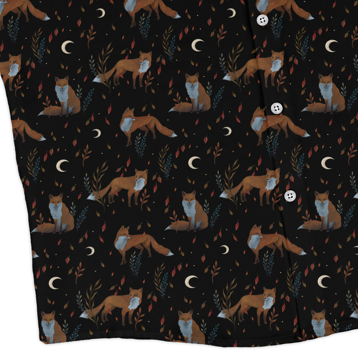 Autumn Fox Long Sleeve Button Up Shirt corner