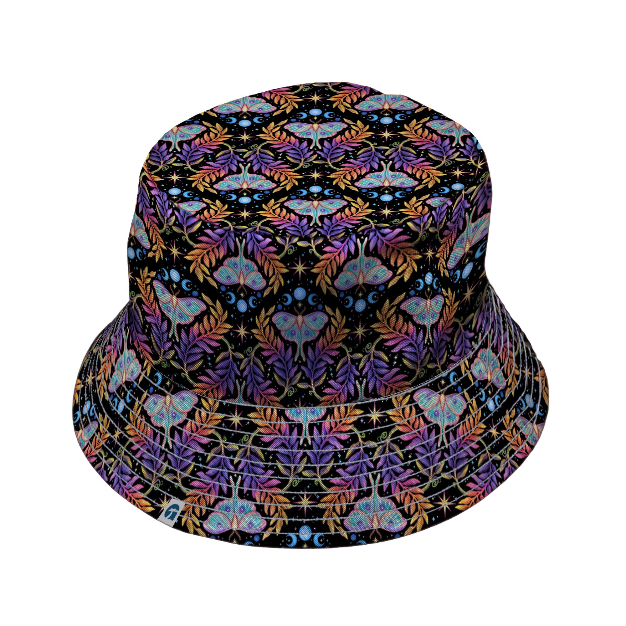 Autumn Luna Moth Bucket Hat Gray Stitching
