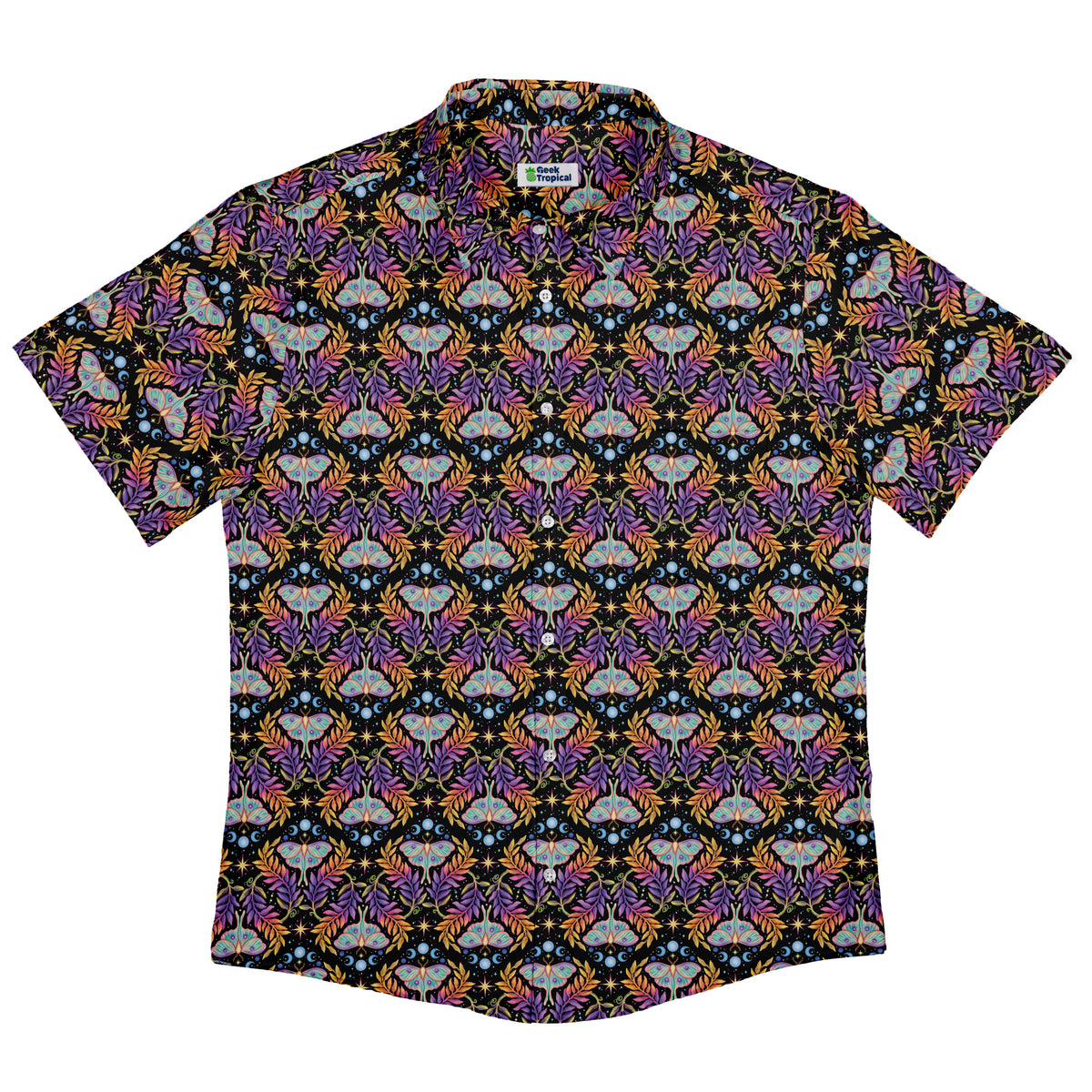 Autumn Luna Moth Button Up Shirt Flat Front