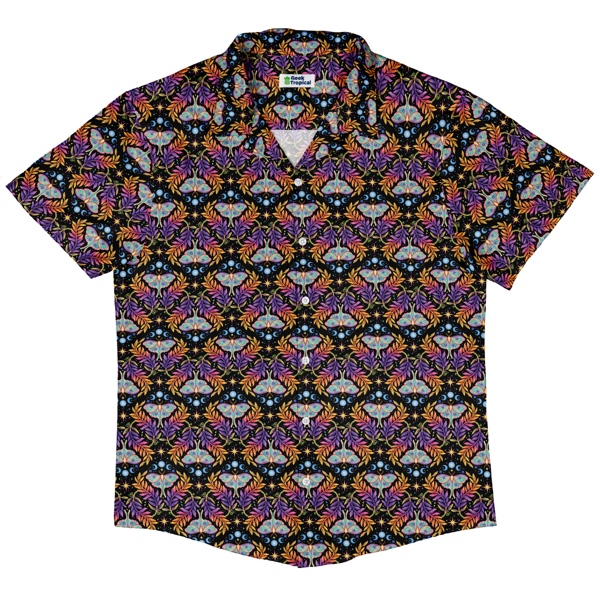 Autumn Luna Moth Button Up Shirt Hawaiian Front