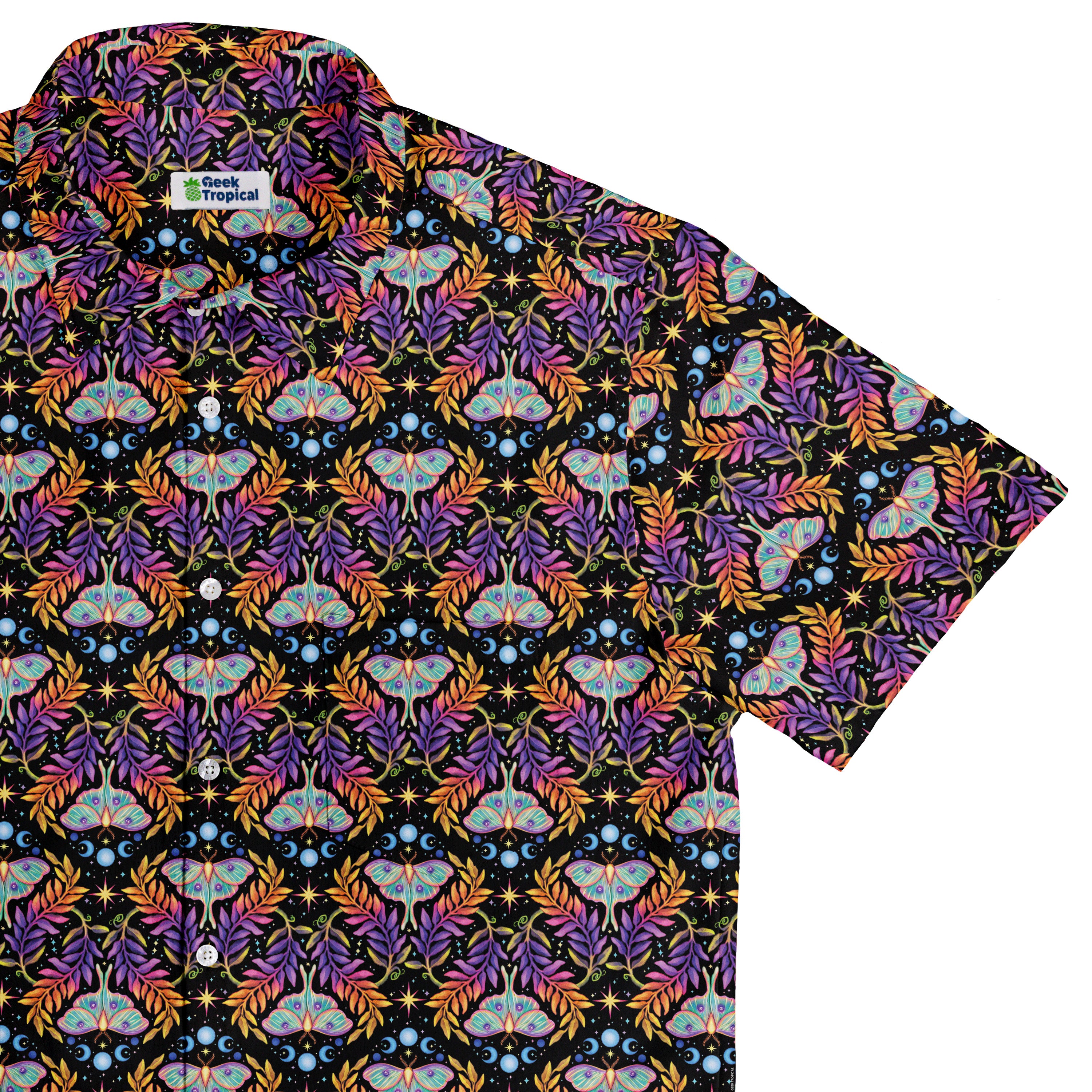 Autumn Luna Moth Button Up Shirt Top Corner
