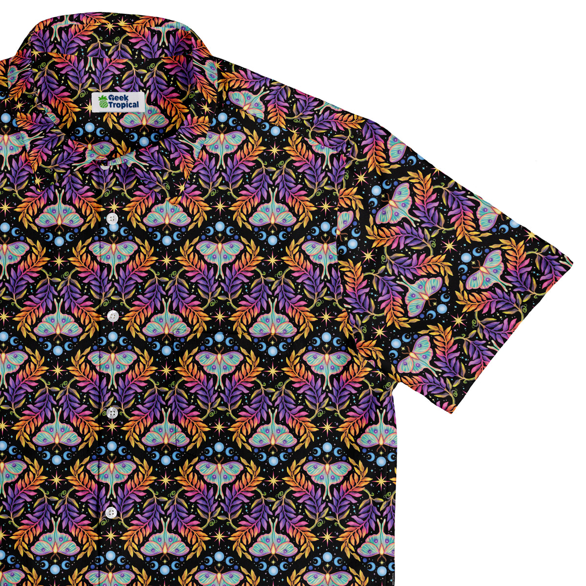 Autumn Luna Moth Button Up Shirt Top Corner