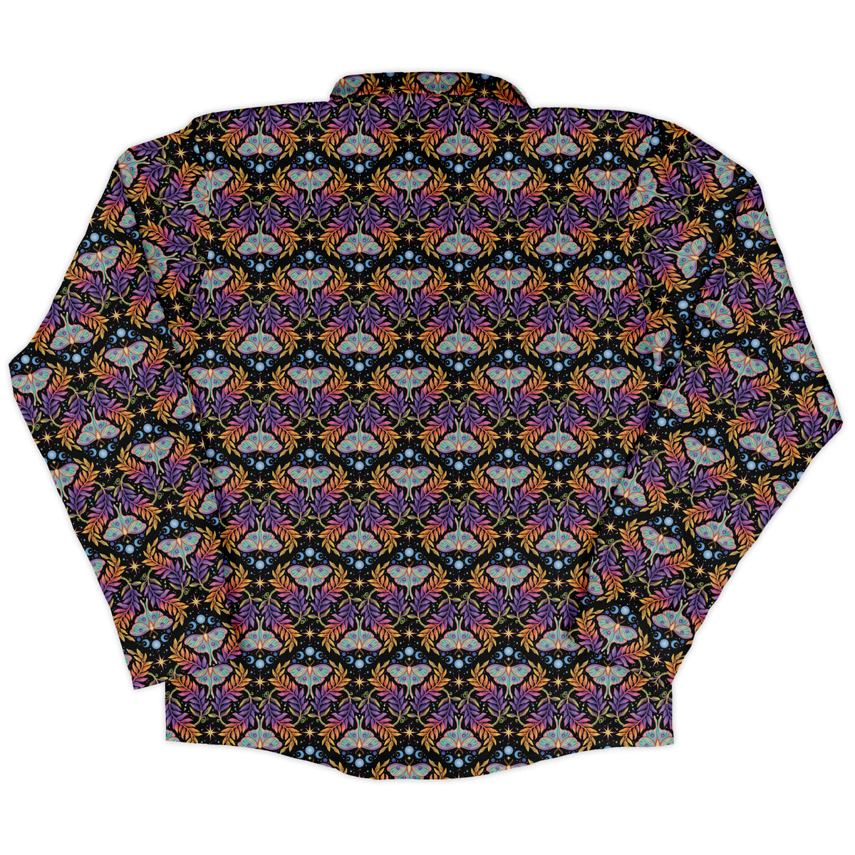 Autumn Luna Moth Long Sleeve Button Up Shirt Old Long Sleeve Button Up Shirt back