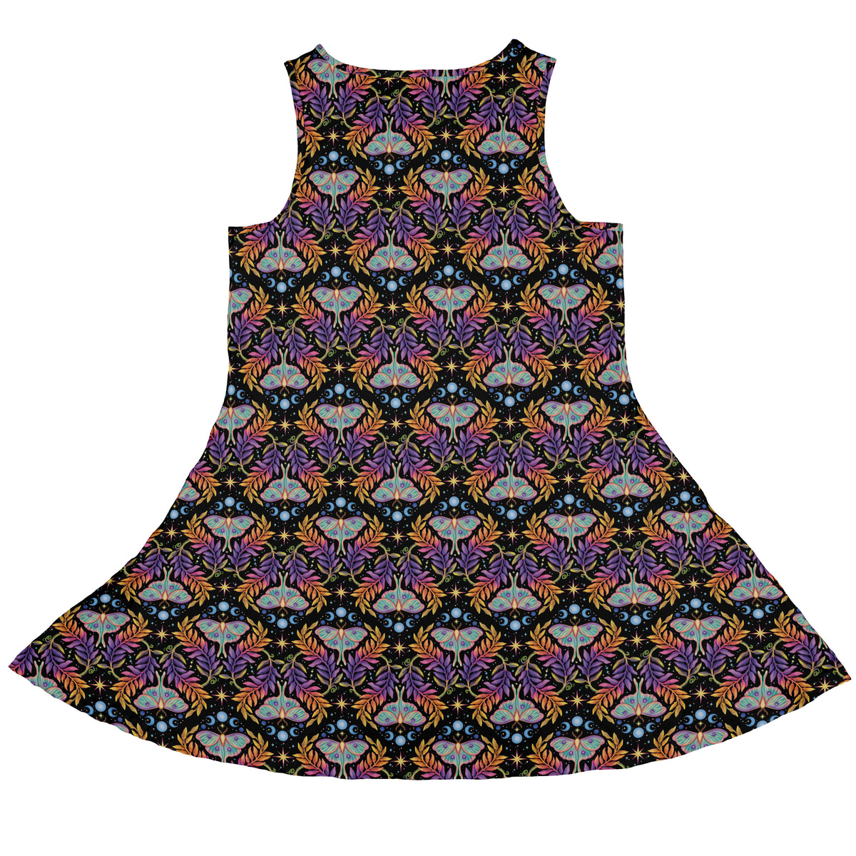 Autumn Luna Moth Sleeveless Dress back