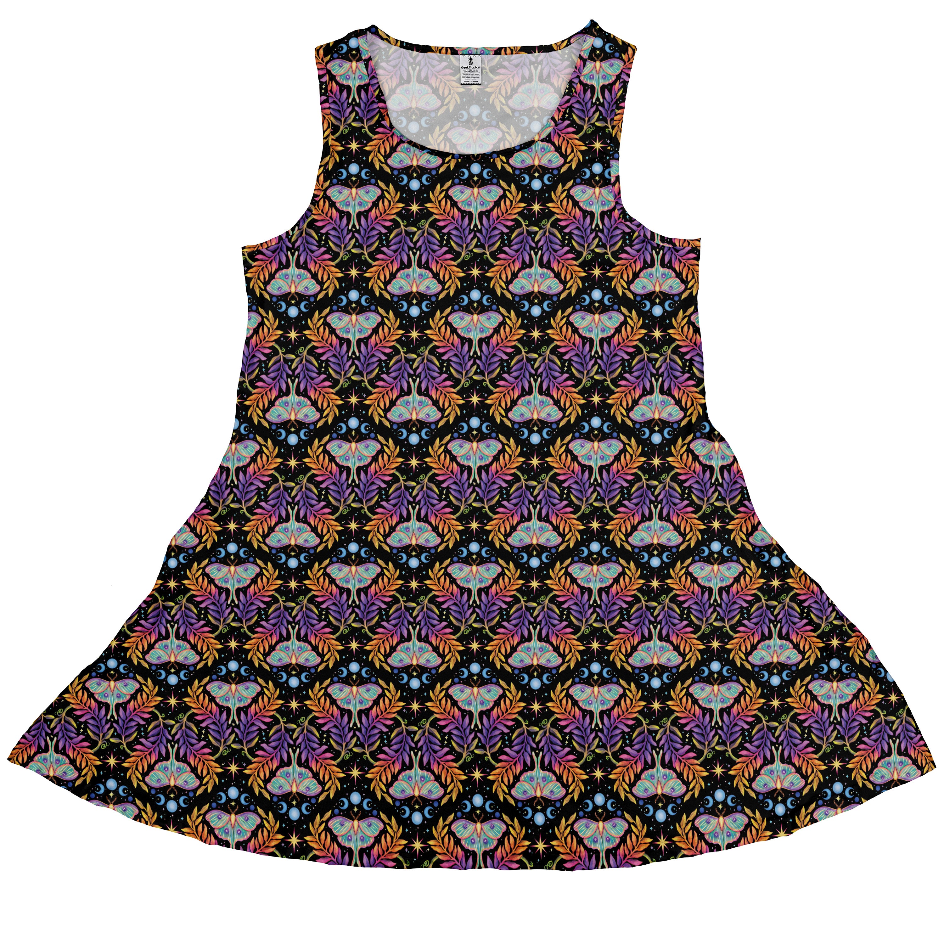 Autumn Luna Moth Sleeveless Dress front