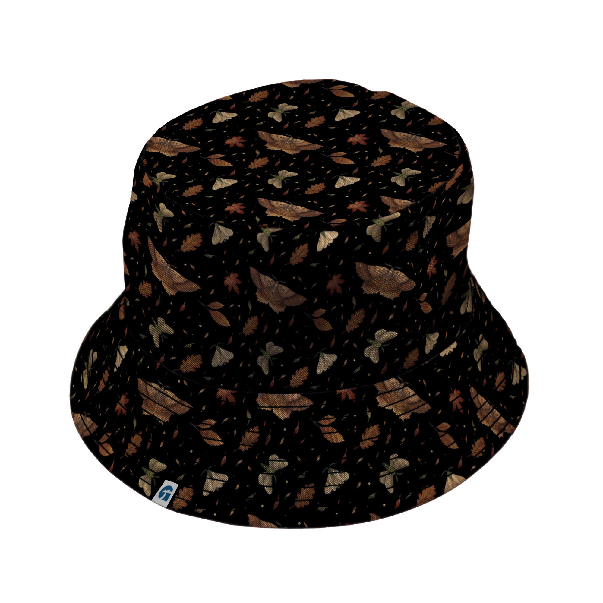 Autumn Moth Bucket Hat Black Stitching