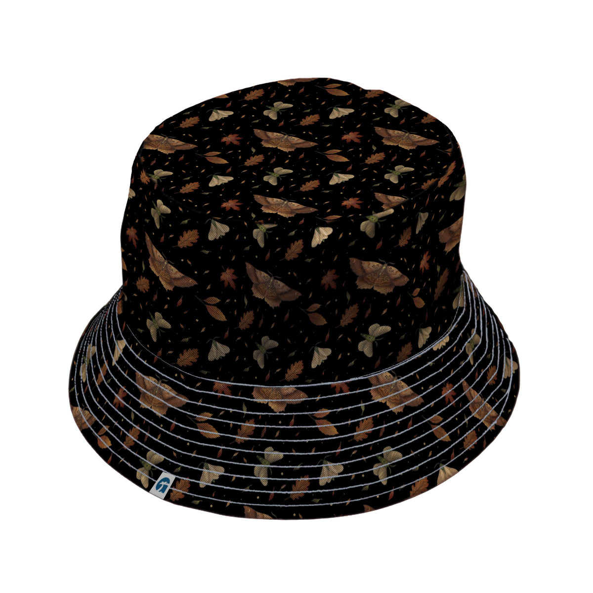 Autumn Moth Bucket Hat Gray Stitching