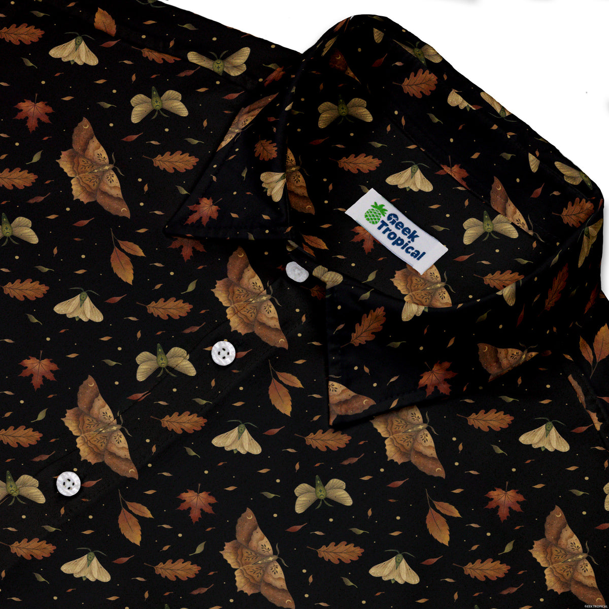 Autumn Moth Button Up Shirt Neck