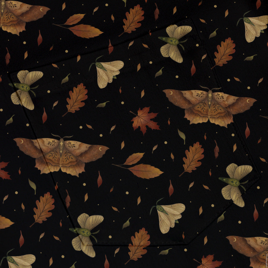 Autumn Moth Button Up Shirt Pocket