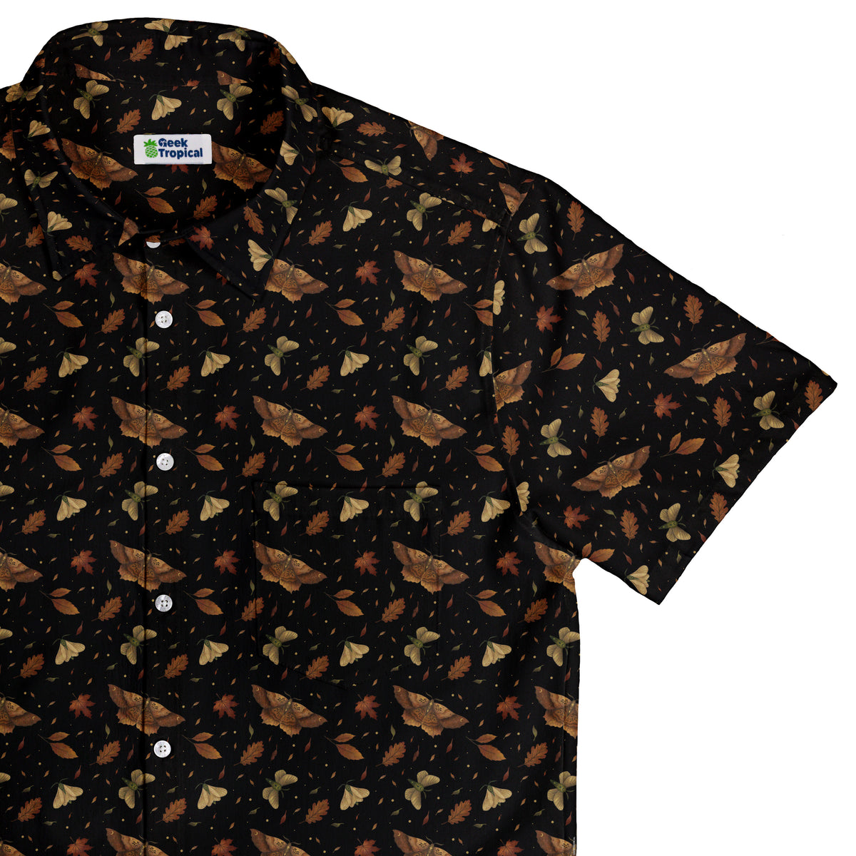 Autumn Moth Button Up Shirt Top Corner