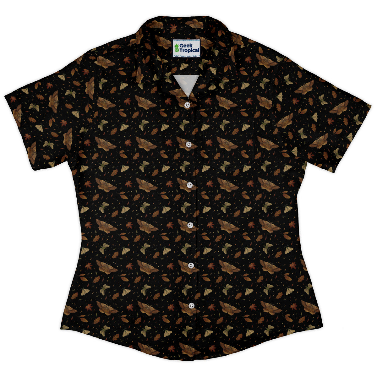 Autumn Moth Curvy Button Up Shirt womens front