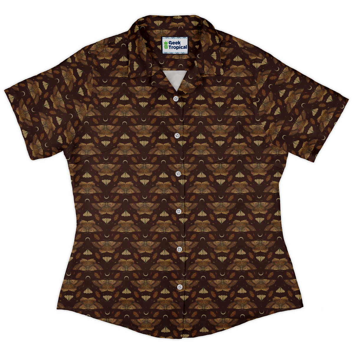 Autumn Moth Dawn Curvy Button Up Shirt womens front