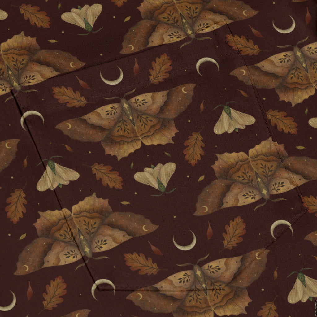 Autumn Moth Dawn Long Sleeve Button Up Shirt pocket