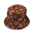 Autumn Pumpkin Kittens Bucket Hat Black Stitching