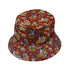 Autumn Pumpkin Kittens Bucket Hat Gray Stitching