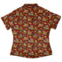 Autumn Pumpkin Kittens Curvy Button Up Shirt womens back