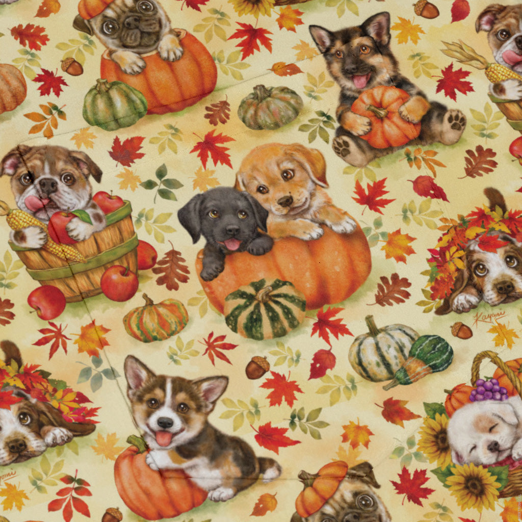 Autumn Pumpkin Puppies Long Sleeve Button Up Shirt pocket