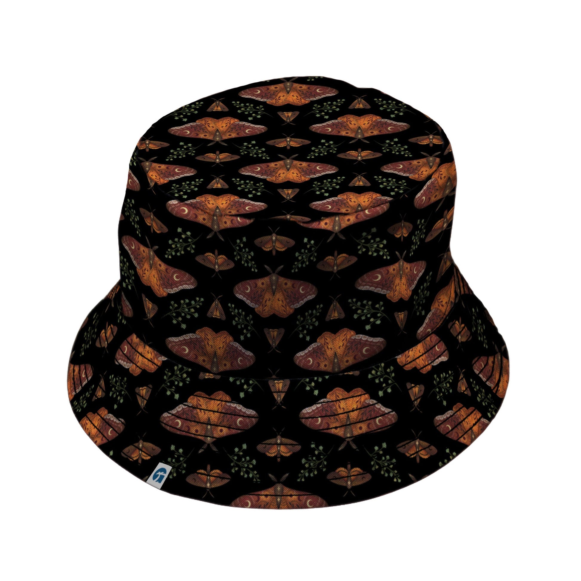 Autumn Underwing Moths Bucket Hat Black Stitching